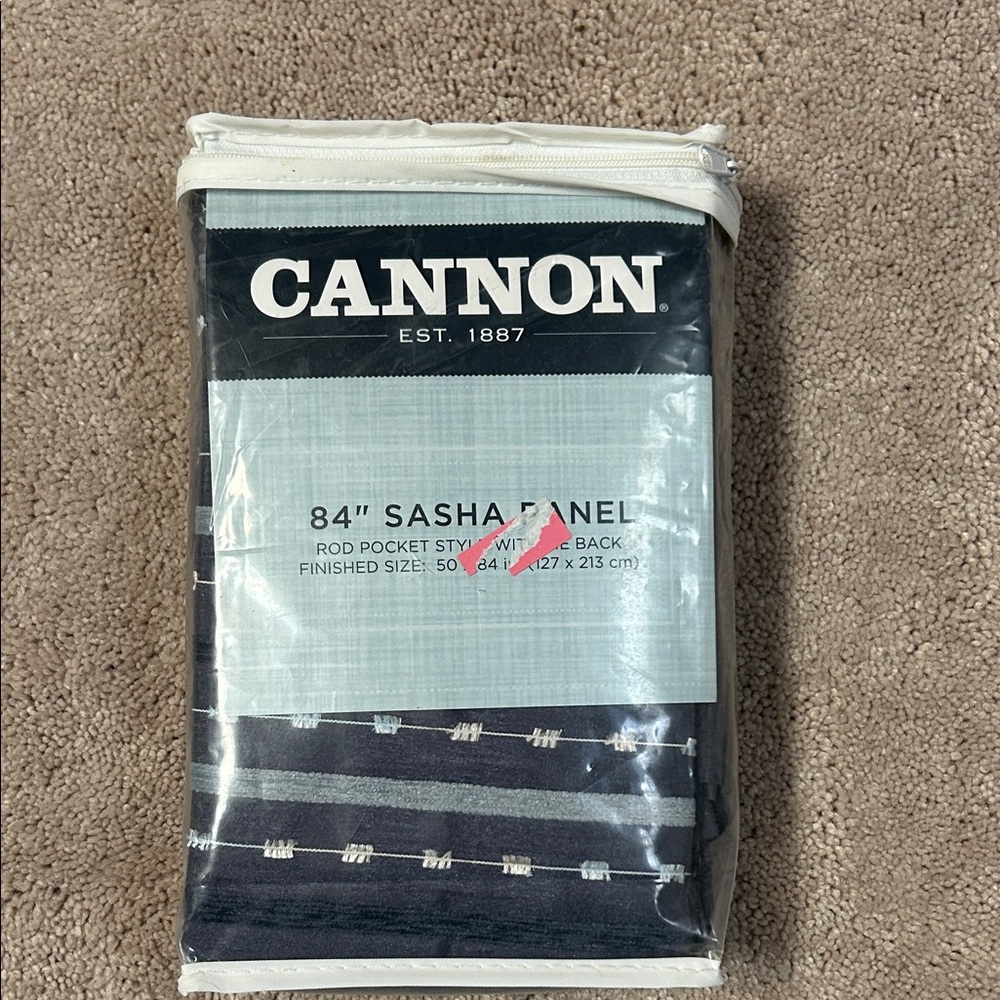 New Sasha Indigo 50”x84” Cannon Navy and White Curtains